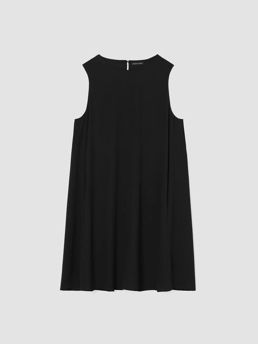Silk Georgette Crepe Round Neck Dress