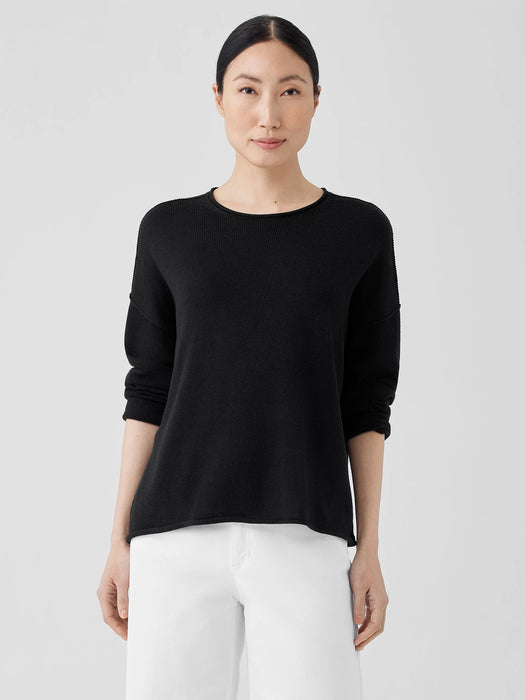 Peruvian Cotton Blend Crew Neck Top