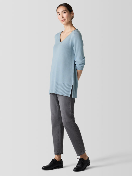 Peruvian Cotton Blend V-Neck Top