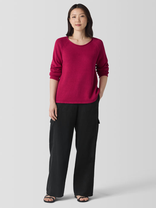 Peruvian Cotton Blend Crew Neck Top
