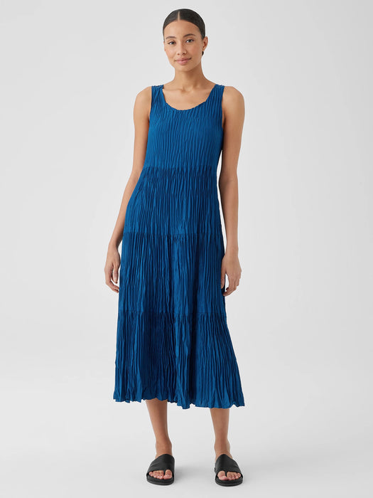 Crushed Silk Tiered Dress