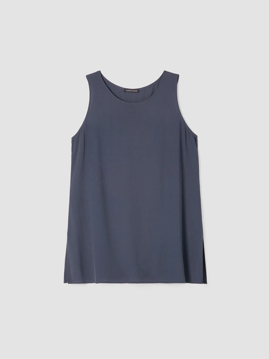 Silk Georgette Crepe Ballet Neck Tank