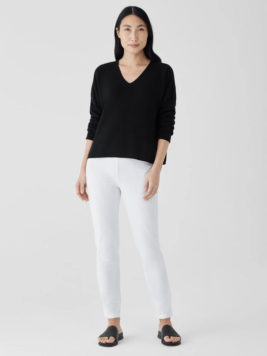 Peruvian Organic Cotton Crepe V-Neck Top
