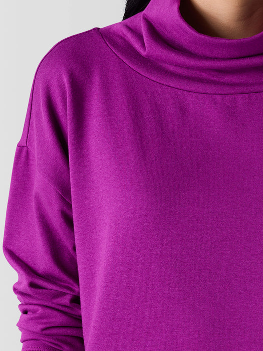 Cozy Brushed Terry Hug Funnel Neck Top