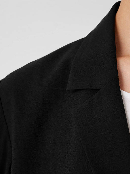 Silk Georgette Crepe Cropped Blazer