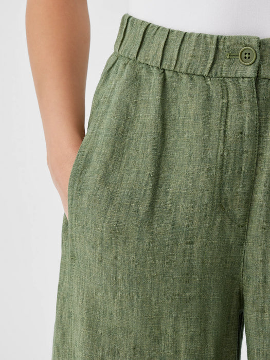 Washed Organic Linen D&eacute;lav&eacute; Wide Trouser Pant