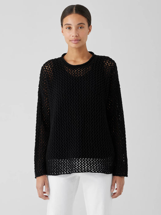 Peruvian Organic Cotton Boucle Crew Neck Top