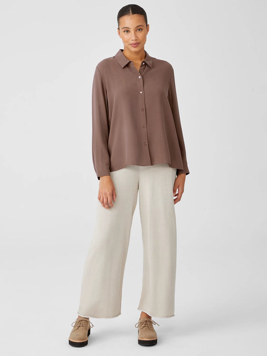 Silk Georgette Crepe Classic Collar Shirt