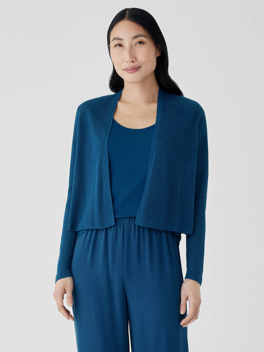 Organic Linen Cotton Airy Tuck Cropped Cardigan