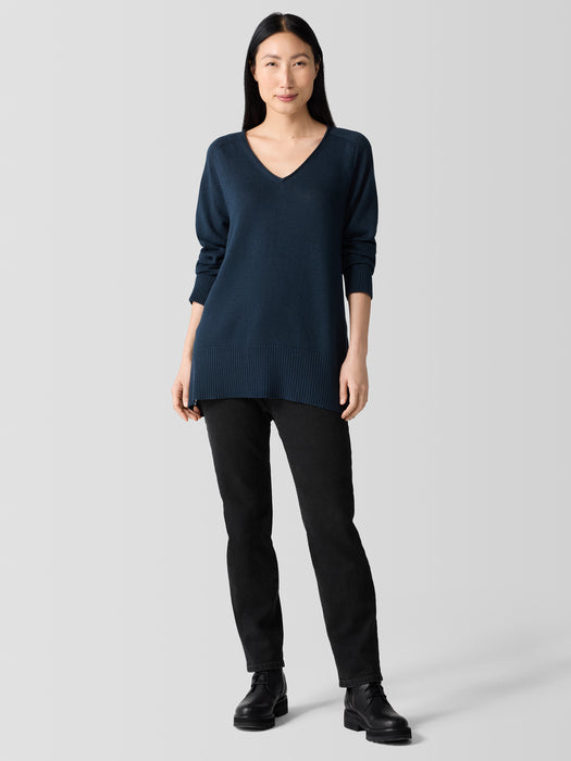 Peruvian Cotton Blend V-Neck Top
