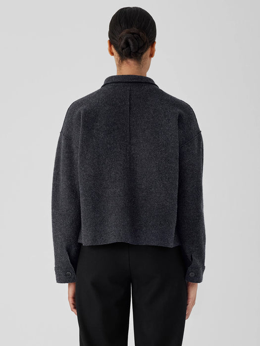 Lightweight Boiled Wool Classic Collar Jacket in Regenerative Wool