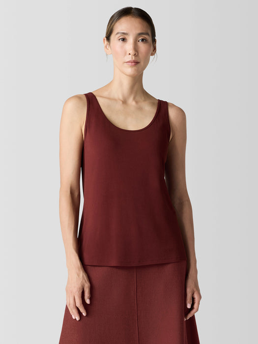 Stretch Silk Jersey&nbsp;Scoop Neck Tank