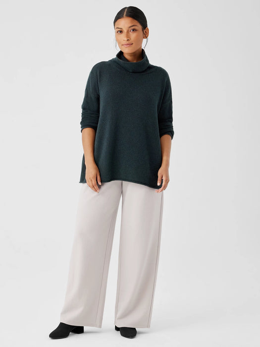 Cotton and Recycled Cashmere Turtleneck Long Top