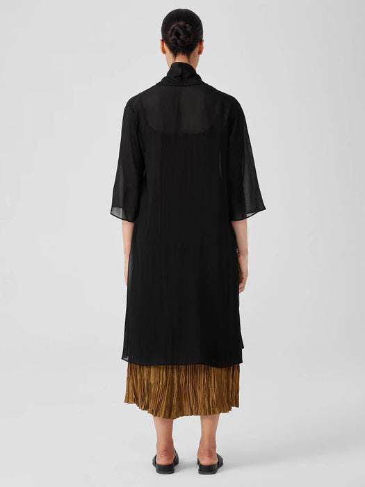 Sheer Silk Georgette High Collar Jacket