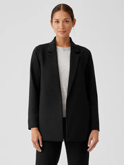 Washable Flex Ponte Notch Collar Long Blazer