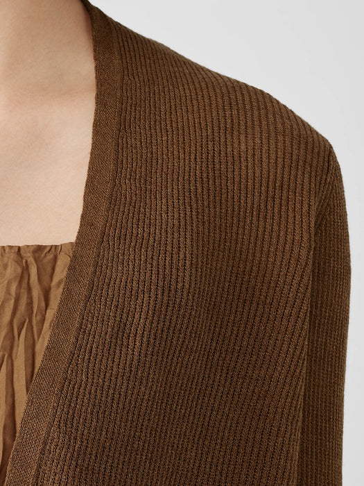 Organic Linen Cotton Airy Tuck Cropped Cardigan
