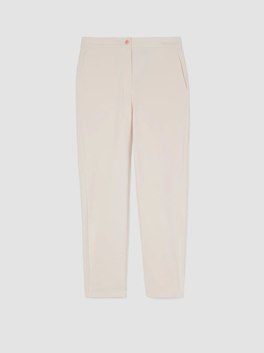 Cotton Blend Ponte High-Waisted Slim Pant