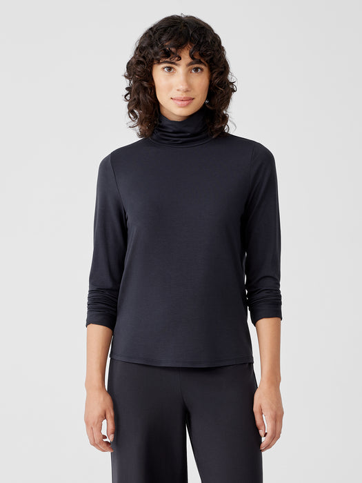 Fine Jersey Scrunch Neck Top