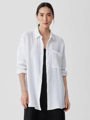 Organic Cotton Lofty Gauze Classic Collar Long Shirt