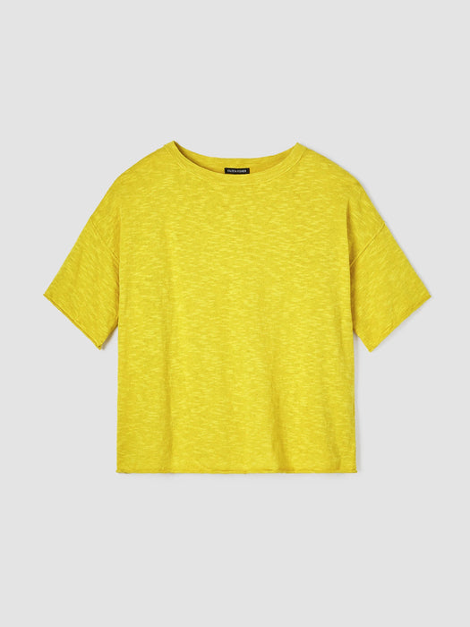 Organic Linen Cotton Slub Bateau Neck Top