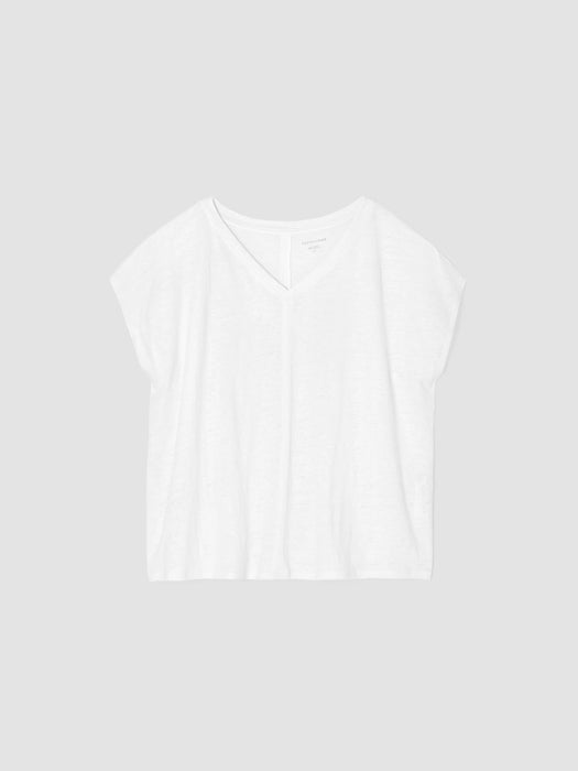 Organic Linen Jersey V-Neck Tee