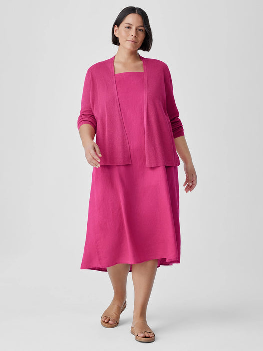 Organic Linen Cotton Airy Tuck Cropped Cardigan