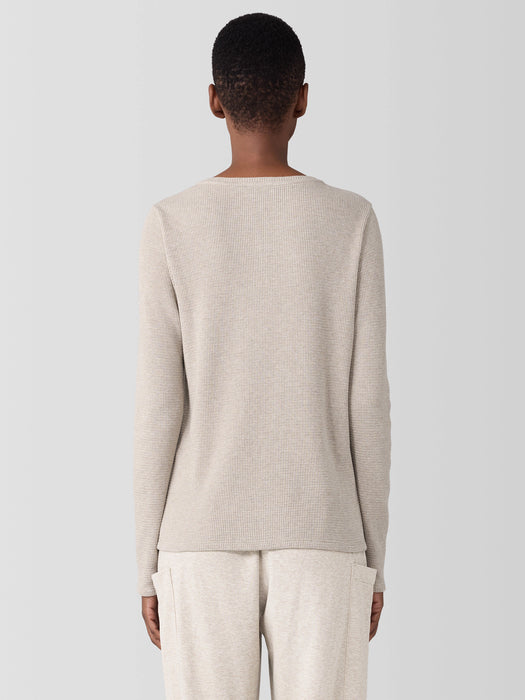 M&eacute;lange Organic Cotton Waffle Henley Sleep Top