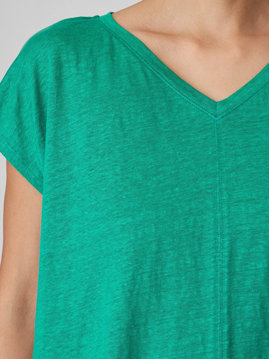Organic Linen Jersey V-Neck Tee