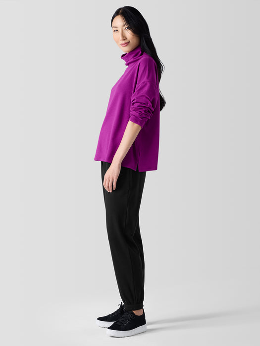 Cozy Brushed Terry Hug Funnel Neck Top