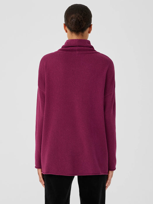 Cotton and Recycled Cashmere Turtleneck Long Top