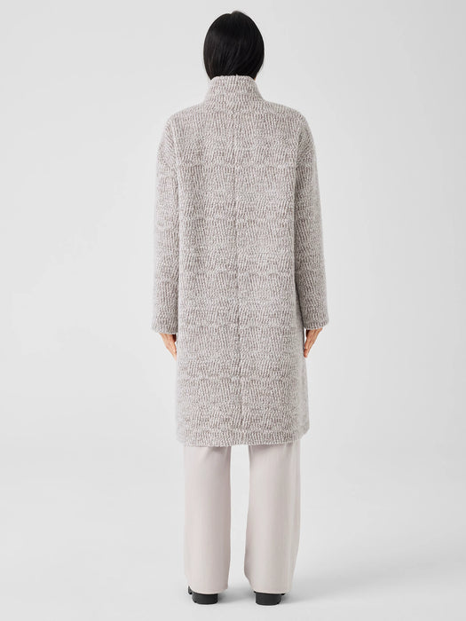 Alpaca Jacquard Stand Collar Coat