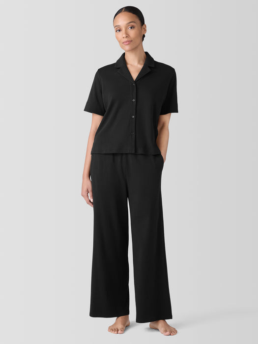 Organic Cotton Interlock Notch Collar Sleep Shirt