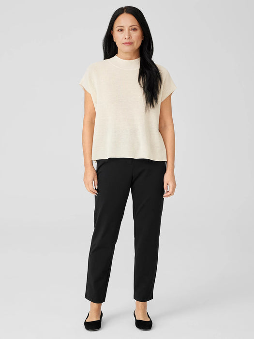Organic Linen Cotton Mock Neck Top