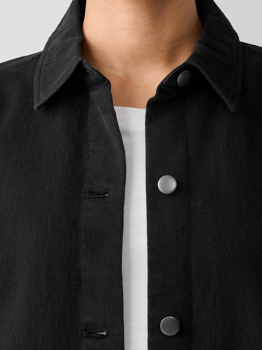 Garment-Dyed Utility&nbsp;Organic&nbsp;Cotton Shirt Jacket