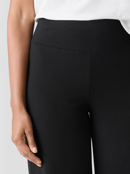 Pima Cotton Stretch Jersey Wide-Leg Pant