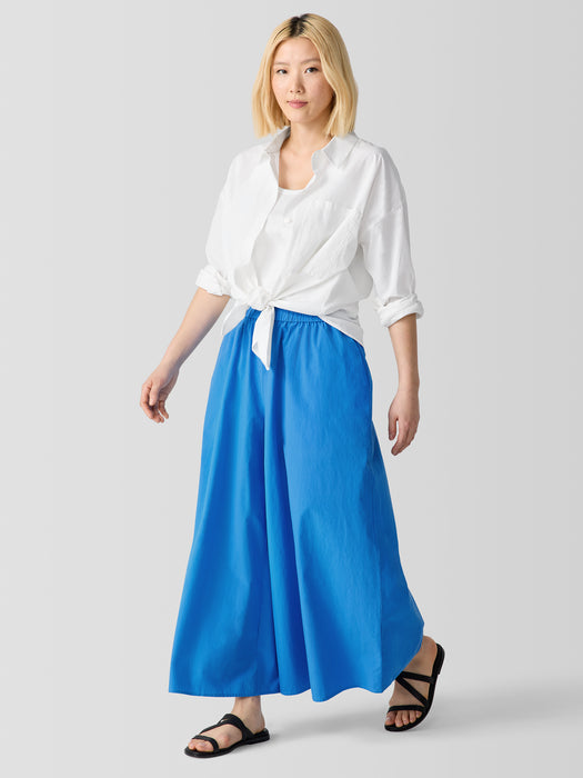 Washed Organic Cotton Poplin&nbsp;Skirt Pant