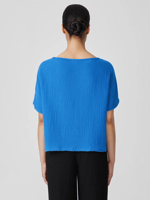 Organic Cotton Lofty Gauze Bateau Neck Top