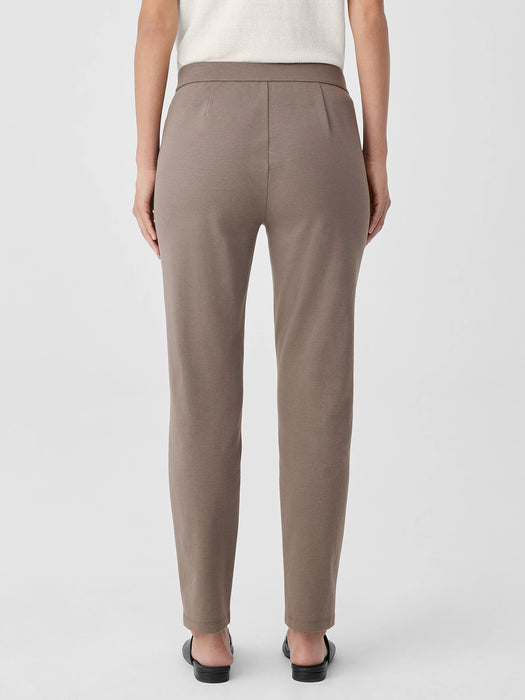 Cotton Blend Ponte High-Waisted Slim Pant