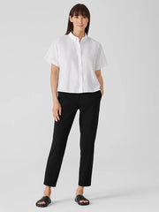 Washed Organic Cotton Poplin Short-Sleeve Shirt