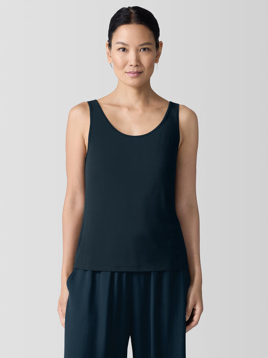 Stretch Silk Jersey&nbsp;Scoop Neck Tank