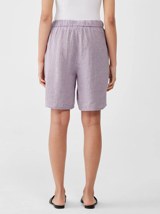 Puckered Organic Linen Shorts