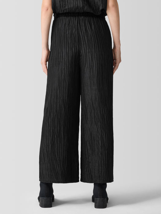 Textured Silk Jacquard Wide-Leg Pant