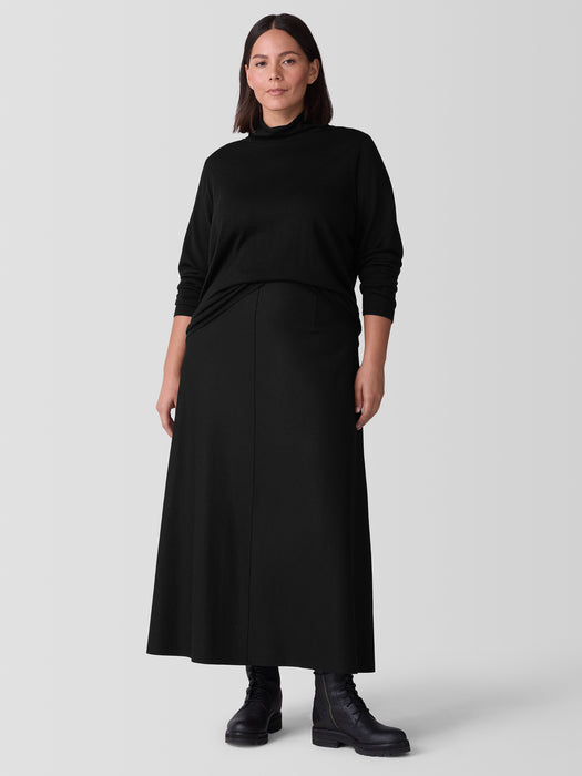 Felted Wool Jersey A-Line Skirt in Regenerative Wool