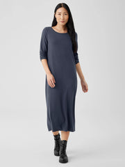 Stretch Jersey Knit Jewel Neck Dress
