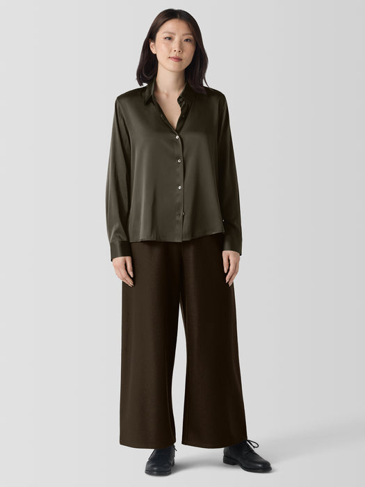 Felted Wool Jersey Wide-Leg Pant in Regenerative Wool