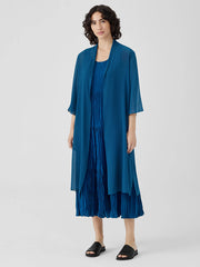 Sheer Silk Georgette High Collar Jacket