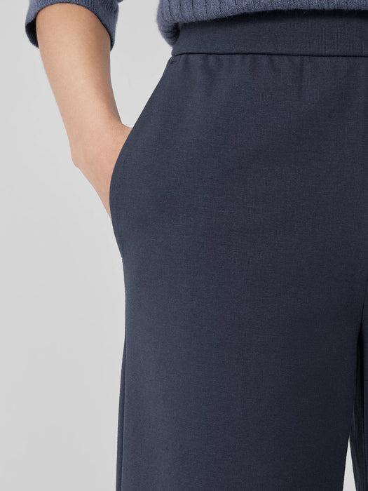 Cotton Blend Ponte Wide-Leg Pant