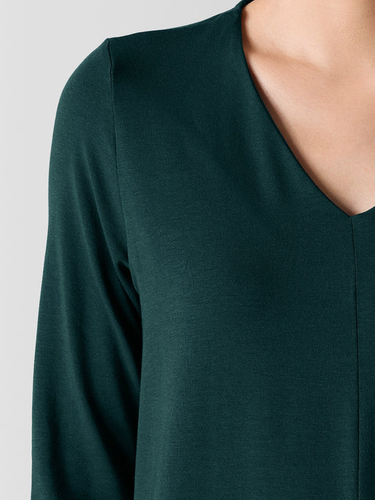 Fine Jersey V-Neck Long Top