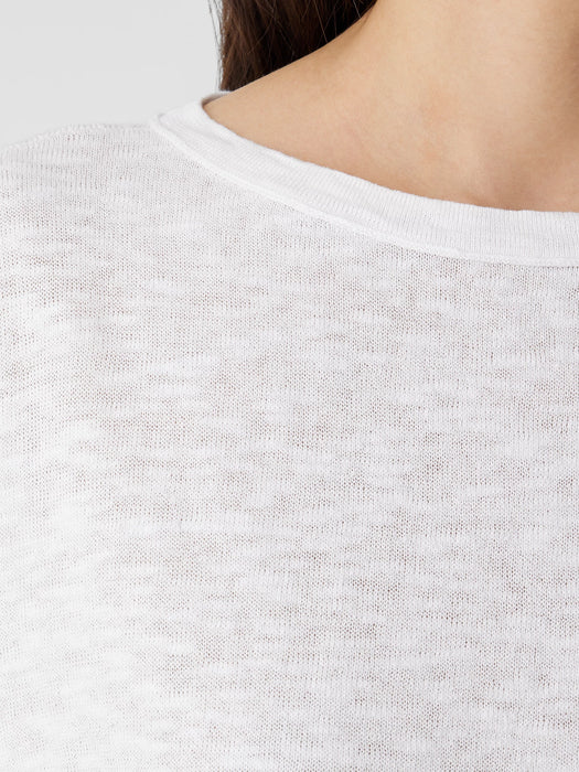 Organic Linen Cotton Slub Bateau Neck Top