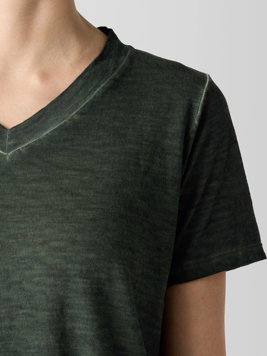 Organic Cotton Hazy Slub V-Neck Tee
